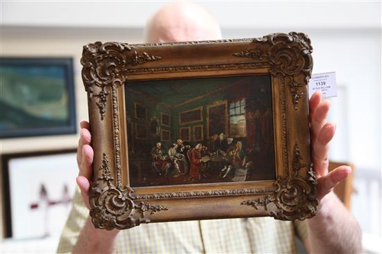 After William Hogarth The Contract, from Marriage A-la-Mode, 6 x 8in.